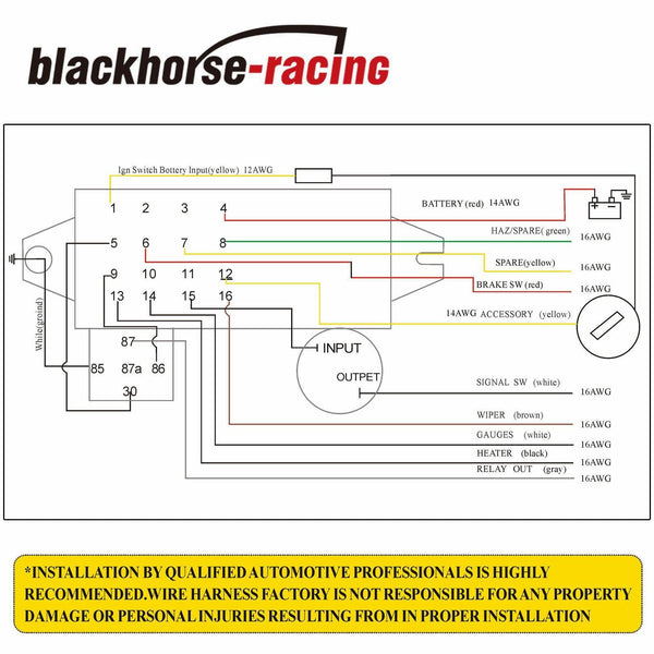 NEW 8 CIRCUIT WIRE HARNESS MUSCLE CAR HOT ROD STREET ROD RAT ROD UNIVERSAL - www.blackhorse-racing.com