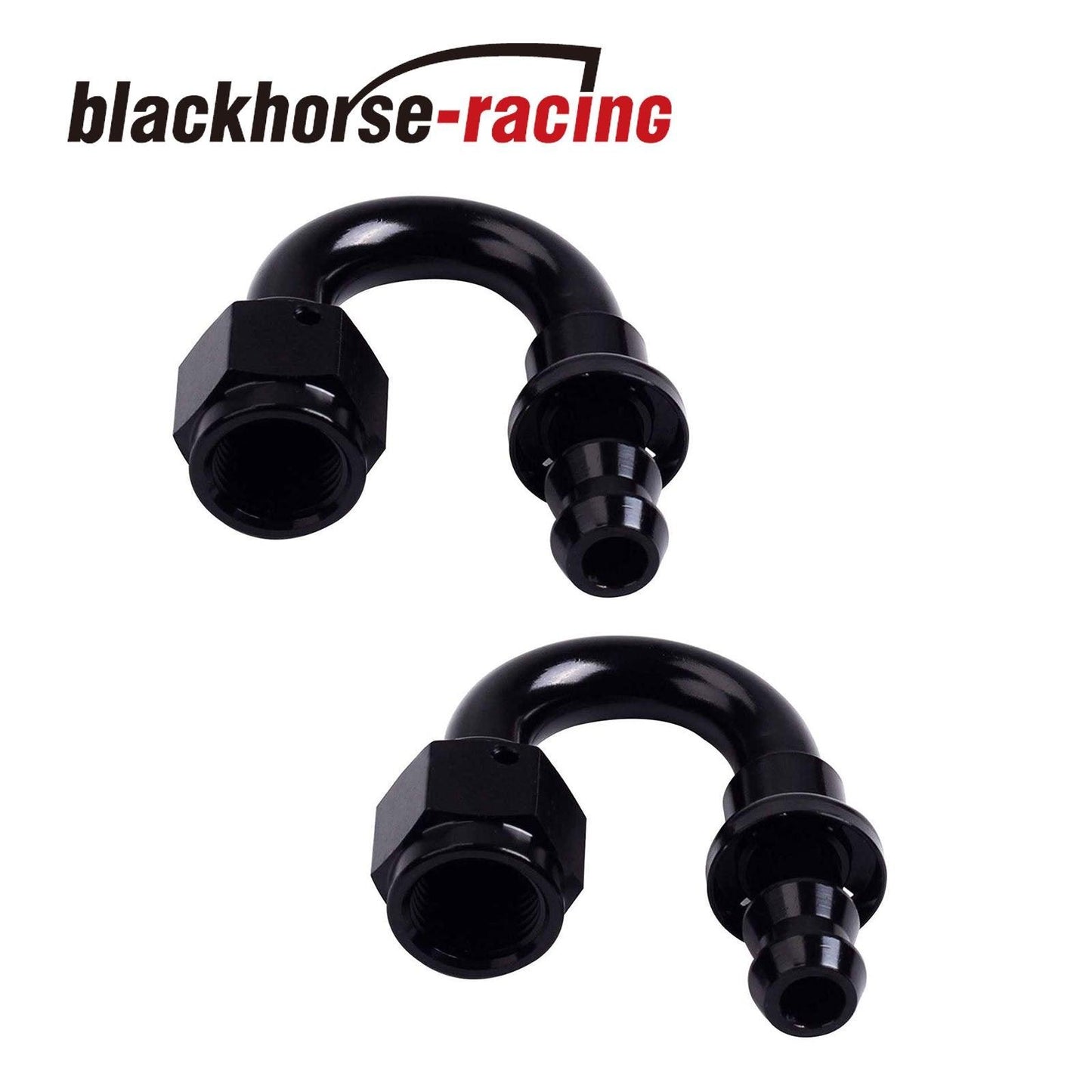 
                  
                    2PC Black AN 8 180 Degree Aluminum Push on Oil Fuel Line Hose End Fitting 8-AN - www.blackhorse-racing.com
                  
                