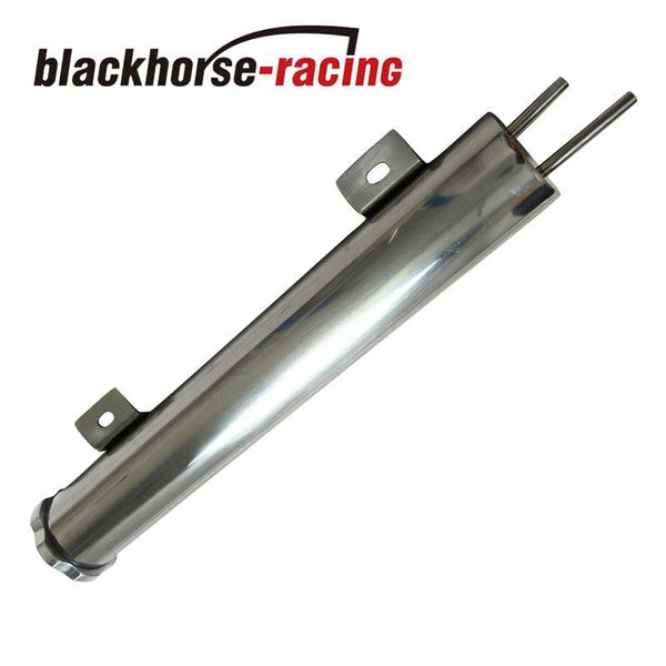 Universal use  2'' X13'' Polished STAINLESS STEEL Radiator Universal Overflow Tank - www.blackhorse-racing.com