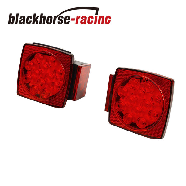 LED Submersible Square Trailer Tail Lights Under 80'' Brake Boat Stud Mount - www.blackhorse-racing.com