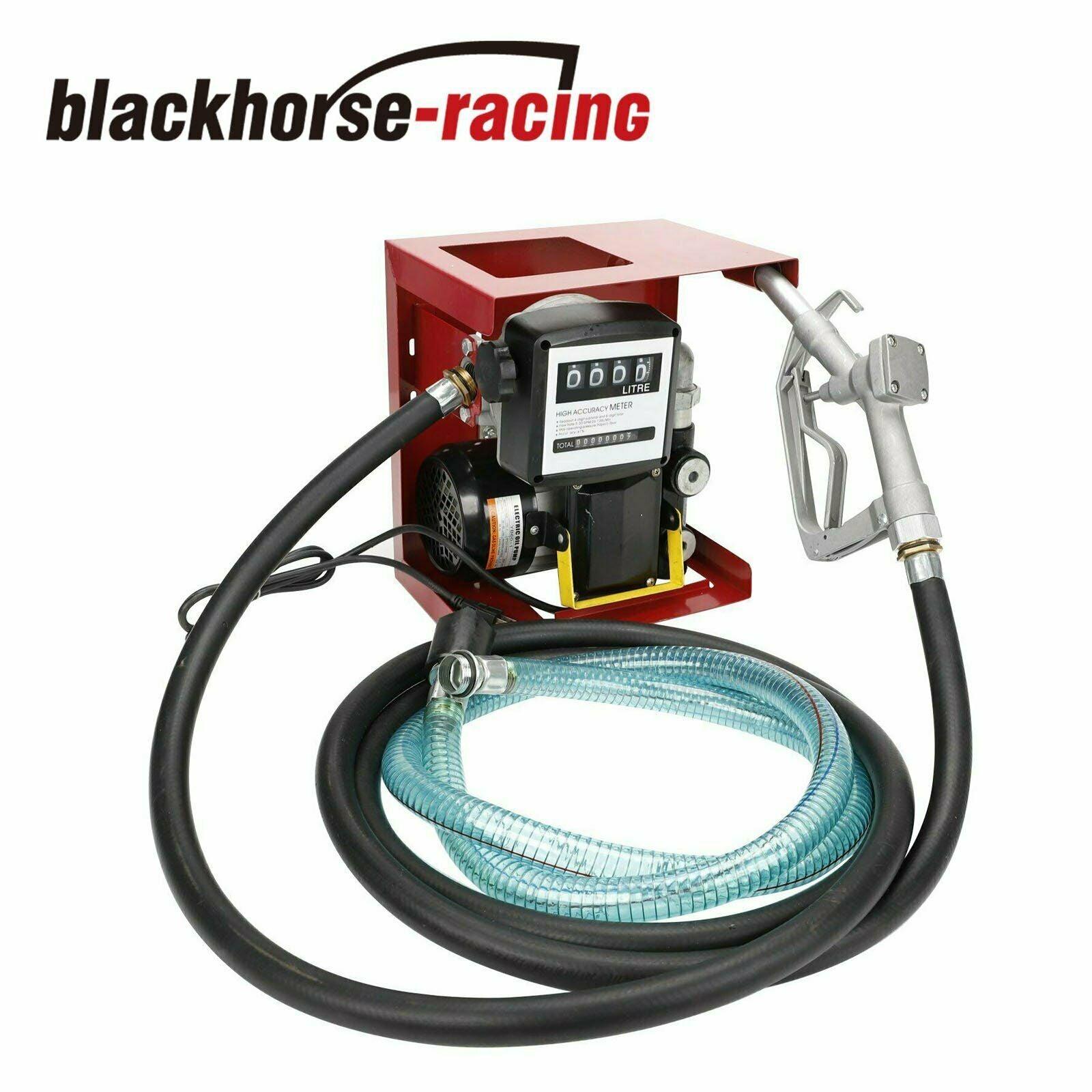 New 110V Electric Oil Fuel Diesel Gas Transfer Pump W/Meter 13' Hose Manual - www.blackhorse-racing.com