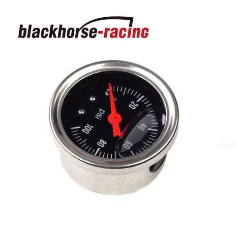 Universal Black Adjustable Fuel Pressure Regulator Gauge with 0-100 PSI New - www.blackhorse-racing.com