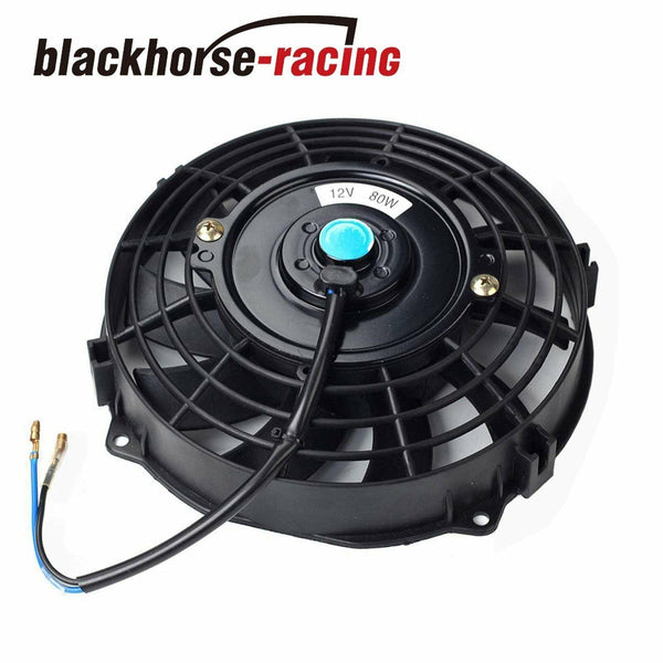 2X 7'' Electric Radiator Cooling Fan+Thermostat Relay Install Kit Black - www.blackhorse-racing.com