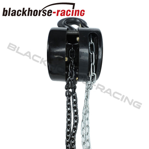 10 Feet 2 Ton Capacity Black Manual Hand Chain Block Hoist w/ 2 Hooks Lift Tools