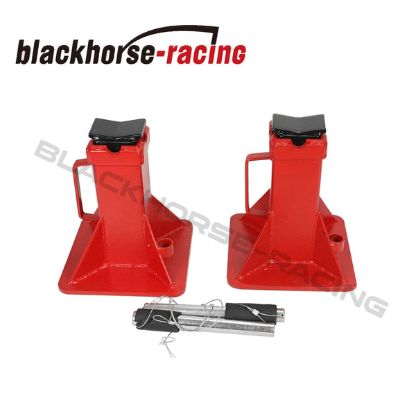 Pair of 22 Ton (44,000 lbs) Pin Type Jack Stands 1522A Red For Car Truck