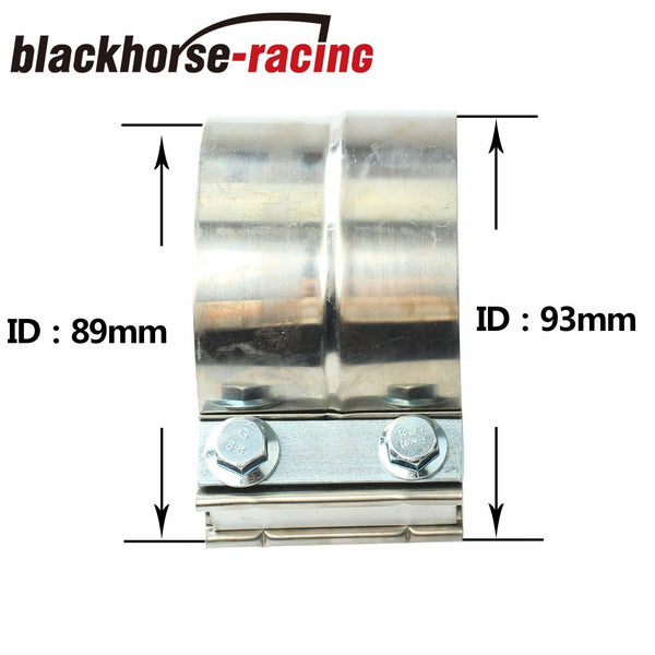 2PCS 3.5" 3 1/2 Stainless Band Step Clamps for Catback Manifolds T304