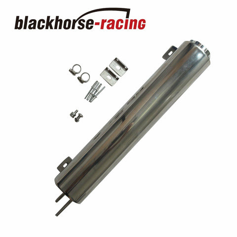 UNIVERSAL 3'' x 16'' POLISHED STAINLESS STEEL RADIATOR OVERFLOW TANK BOTTLE 50OZ - www.blackhorse-racing.com