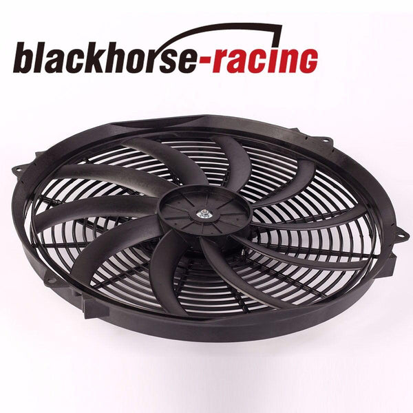 16'' ELECTRIC RADIATOR/ENGINE COOLING FAN+MOUNTING ZIP TIE KIT BLACK UNIVERSAL - www.blackhorse-racing.com