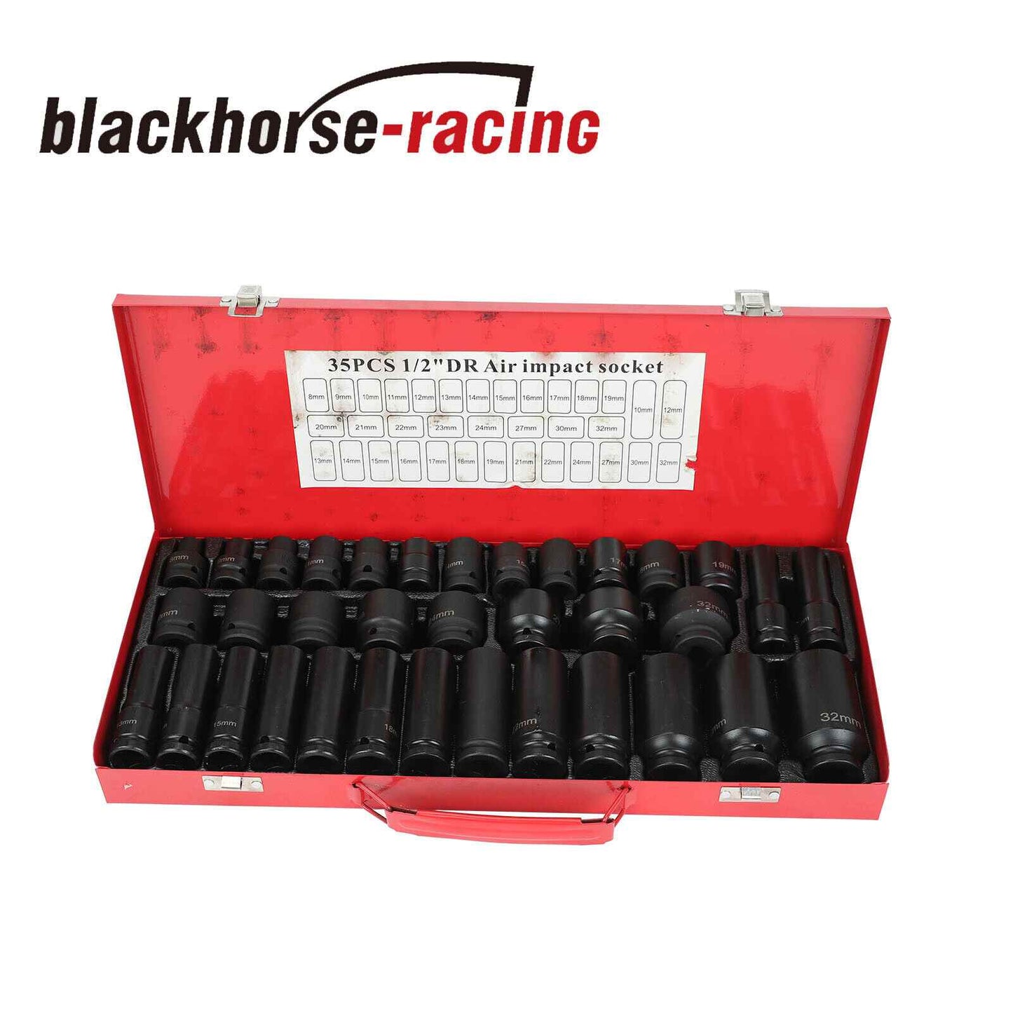 
                  
                    35PCS Deep Impact Socket Set 1/2" Drive 6 Point Metric Garage Tool 8mm - 32mm
                  
                