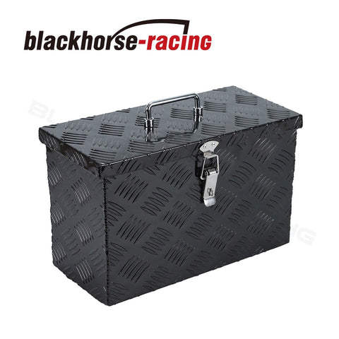 16"X 7.5"X 10" Black Aluminum Tool Box Truck Car Trailer Pickup Box 5 Bar Tread