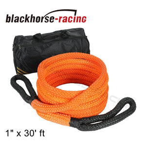 Heavy Duty Kinetic Energy Recovery Rope 1"x30' 30000lbs Bag for Tow Towing Truck