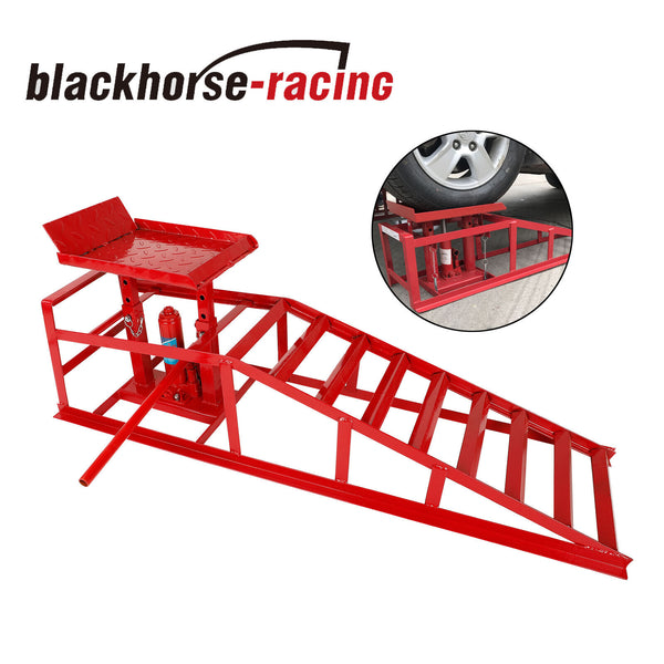 11000lbs Capacity. Portable Car Repair Lift Height Hydraulic Vehicle Ramp 1PC