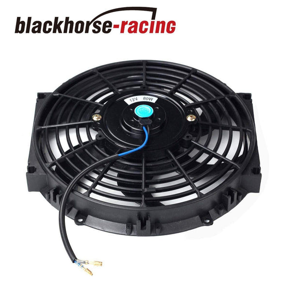 2X 10'' ELECTRIC RADIATOR/ENGINE COOLING FAN+MOUNTING ZIP TIE KITS BLACK - www.blackhorse-racing.com