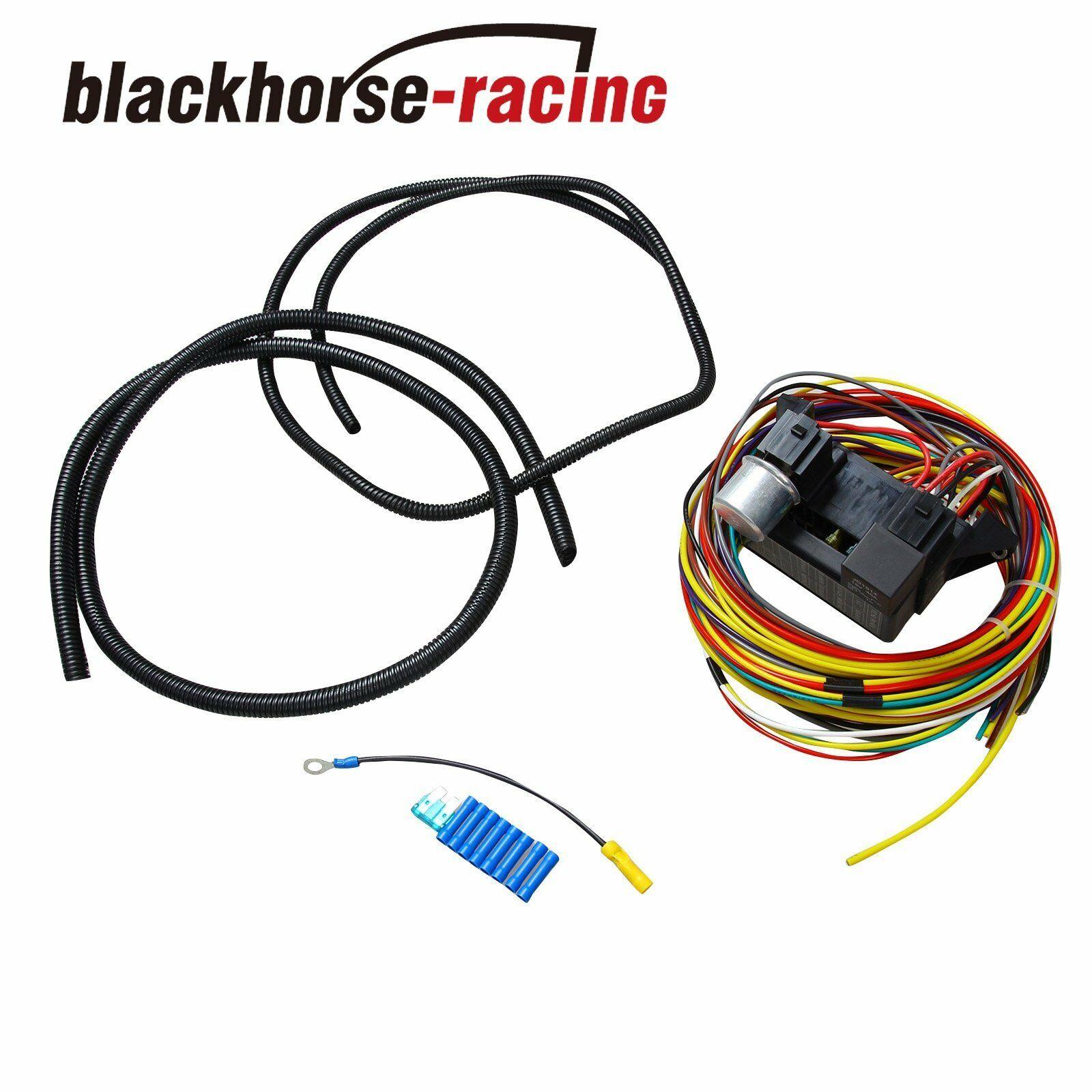 NEW 8 CIRCUIT WIRE HARNESS MUSCLE CAR HOT ROD STREET ROD RAT ROD UNIVERSAL - www.blackhorse-racing.com