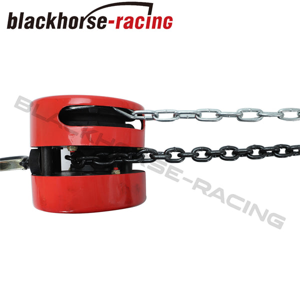 Manual Hand Chain Block Hoist w/ 2 Hooks 10 Feet 1 Ton Capacity Red Lift Tools
