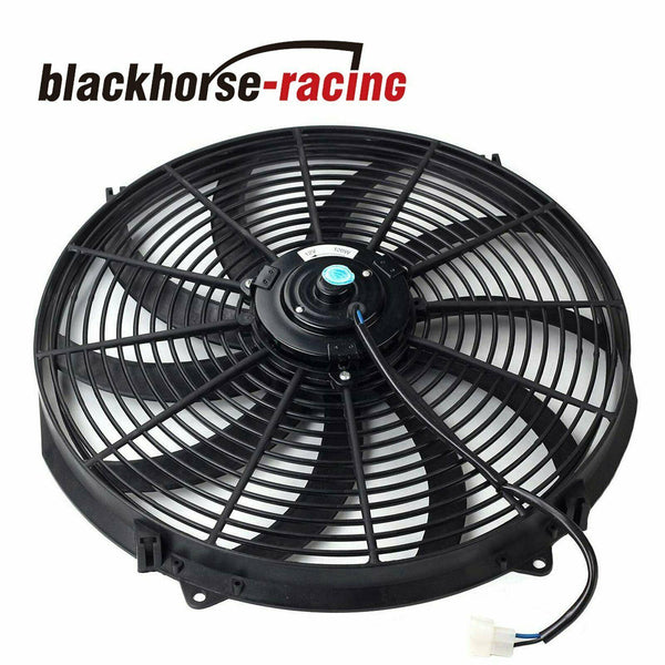 16'' ELECTRIC RADIATOR/ENGINE COOLING FAN+MOUNTING ZIP TIE KIT BLACK UNIVERSAL - www.blackhorse-racing.com