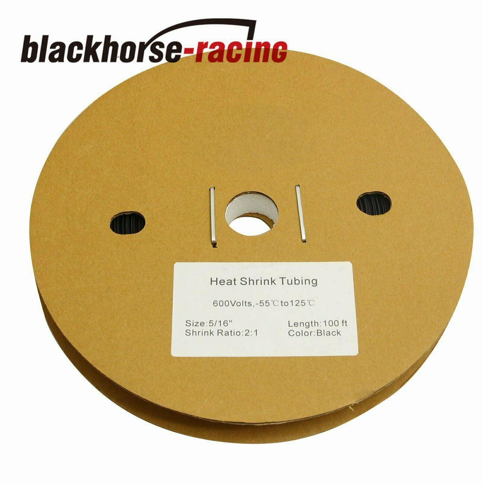 5/16'' 100 FT. 100' Feet 8mm Polyolefin 2:1 Heat Shrink Tubing Tube Cable 8mm - www.blackhorse-racing.com