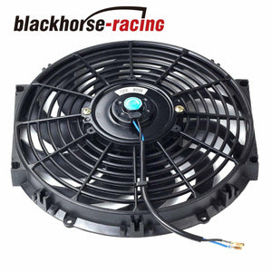 12'' ELECTRIC RADIATOR/ENGINE COOLING FAN+MOUNTING ZIP TIE KITS BLACK 12'' - www.blackhorse-racing.com