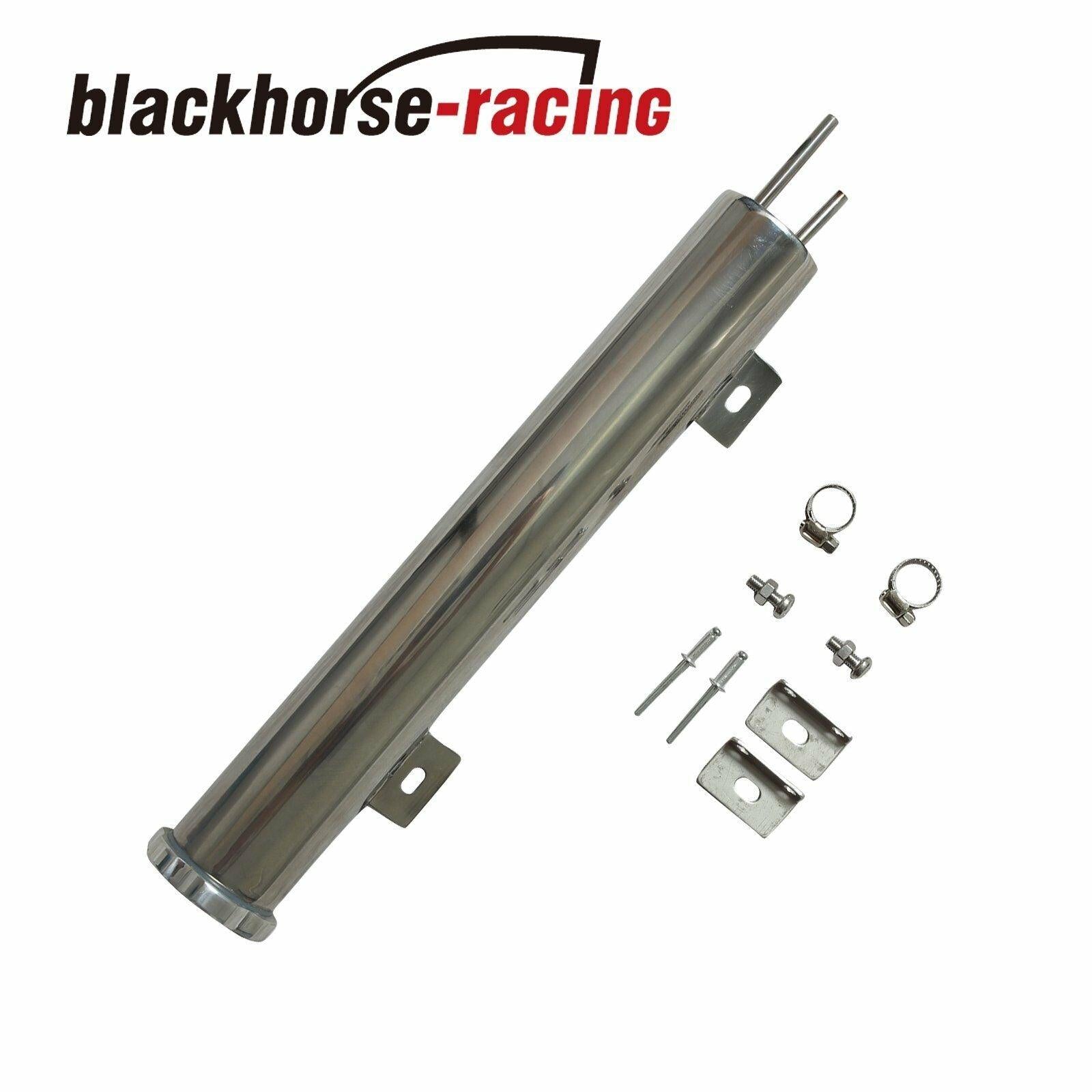 Universal use  2'' X13'' Polished STAINLESS STEEL Radiator Universal Overflow Tank - www.blackhorse-racing.com