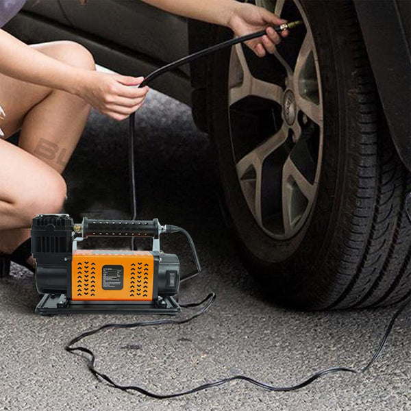 12V Portable 6.35CFM Air Compressor Kit For SUV Truck Car Air Pump Tire Inflator