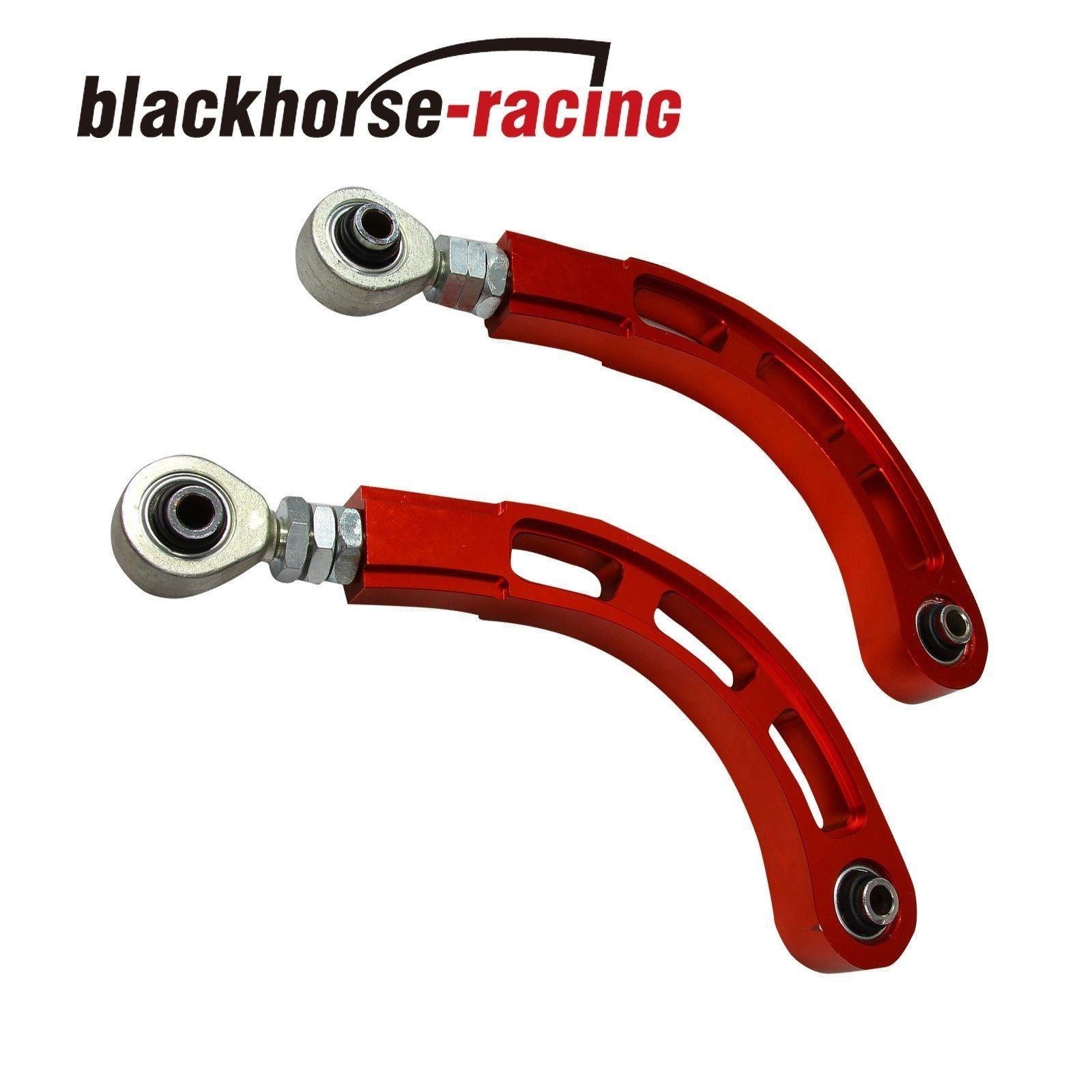 FOR MITSUBISHI LANCER 02-17 SPHERICAL BEARING ADJUSTABLE REAR CAMBER ARM KIT RED - www.blackhorse-racing.com