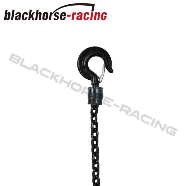 1 Ton 10Ft Manual Hand Chain Puller Block Hoist w/ 2 Hooks Ratchet Type Black