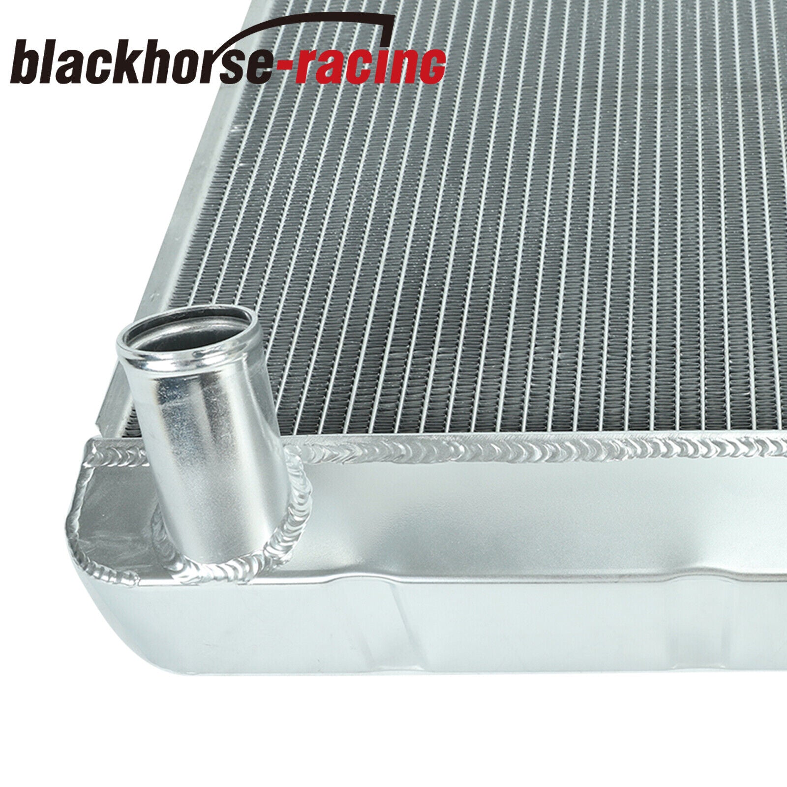 WRCRAD 22x19 Aluminum Radiator – 2 Rows, Crossflow, Universal Fit For Chevy GM SBC BBC, 1.50” Inlet, 1.73” Outlet, Cap Included