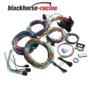 UNIVERSAL Extra long Wires 21 Circuit Wiring Harness For CHEVY Mopar FORD Hotrod - www.blackhorse-racing.com