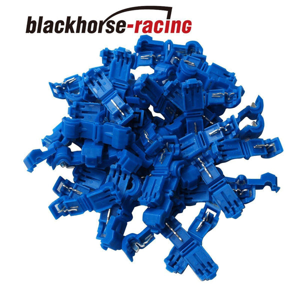 100Pcs T-Taps 16-14 AWG Gauge Quick Slide Connectors Car Audio Alarm UL Blue - www.blackhorse-racing.com