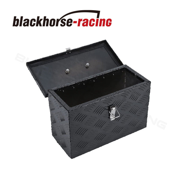 16"X 7.5"X 10" Black Aluminum Tool Box Truck Car Trailer Pickup Box 5 Bar Tread