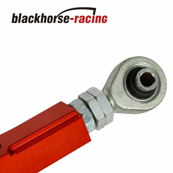 FOR MITSUBISHI LANCER 02-17 SPHERICAL BEARING ADJUSTABLE REAR CAMBER ARM KIT RED - www.blackhorse-racing.com