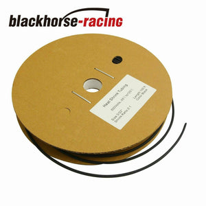 Black 3/32'' 100 FT. 100' Feet 2.4mm Polyolefin 2:1 Heat Shrink Tubing Tube Cable - www.blackhorse-racing.com