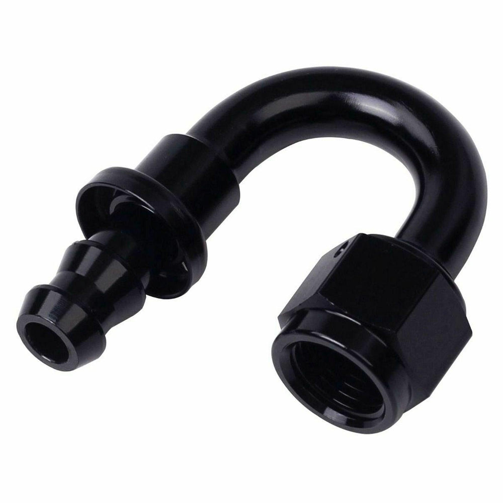 
                  
                    2PC Black AN 6 180 Degree Aluminum Push on Oil Fuel Line Hose End Fitting 6-AN - www.blackhorse-racing.com
                  
                