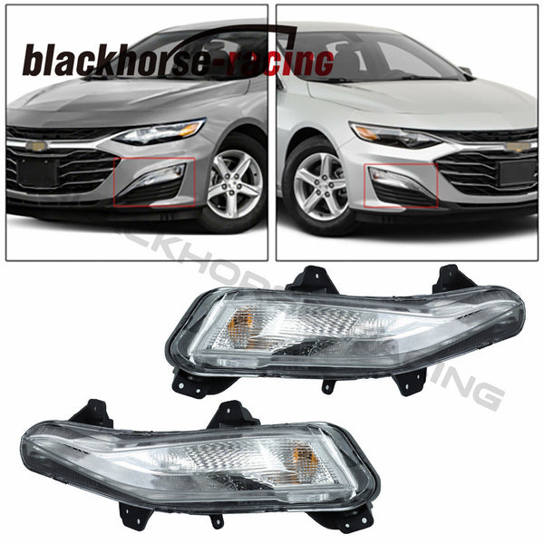 LH & RH Side Front Bumper Signal Fog Light W/ LED DRL For 2019-2020 Chevy Malibu
