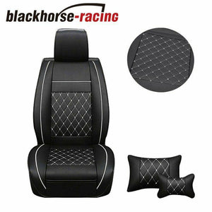 Universal 5-Seats Front + Rear Car Seat Cover Cushion Set Microfiber PU Leather - www.blackhorse-racing.com