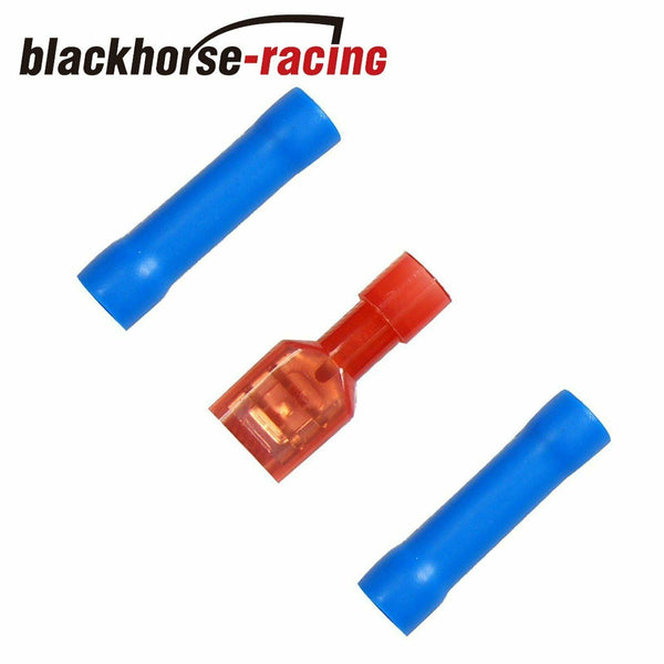 12'' Black Electric Radiator Fan High 1400+CFM Thermostat Wiring Switch Relay Kit - www.blackhorse-racing.com