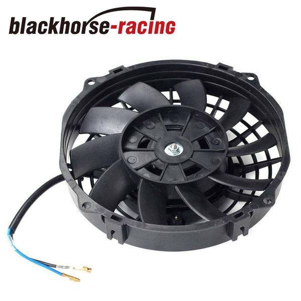 7'' Electric Radiator Cooling Fan + Thermostat Relay Install Kit Universal Black - www.blackhorse-racing.com