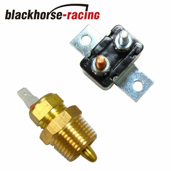 12'' Black Electric Radiator Fan High 1400+CFM Thermostat Wiring Switch Relay Kit - www.blackhorse-racing.com