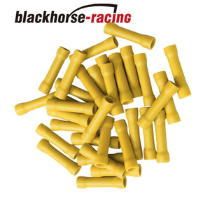100 Pcs 12-10 GAUGE VINYL FULLY INSULATED COPPER BUTT CONNECTORS YELLOW - www.blackhorse-racing.com