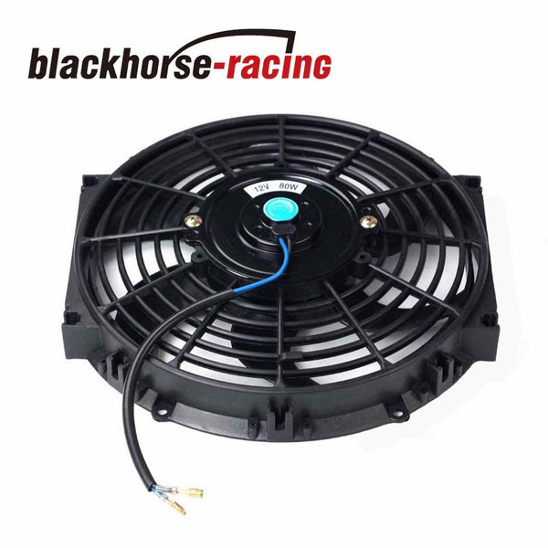 10'' BK Electric Radiator Cooling Fan + Thermostat Relay & Mounting Kit Black