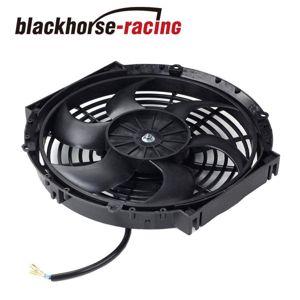 10'' ELECTRIC RADIATOR/ENGINE COOLING FAN+MOUNTING ZIP TIE KITS BLACK 10'' - www.blackhorse-racing.com