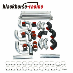 Universal 12pcs 2.5'' Coupler + Chrome Piping + Intercooler Kit+T-Bolt Clamps - www.blackhorse-racing.com