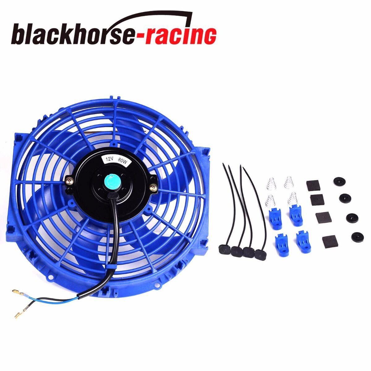 2x Universal 10 SLIM Red PULL/PUSH Electric Radiator Engine Bay Cooling Fan