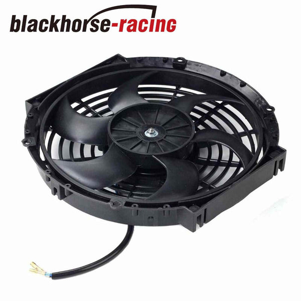 10'' BK Electric Radiator Cooling Fan + Thermostat Relay & Mounting Kit Black