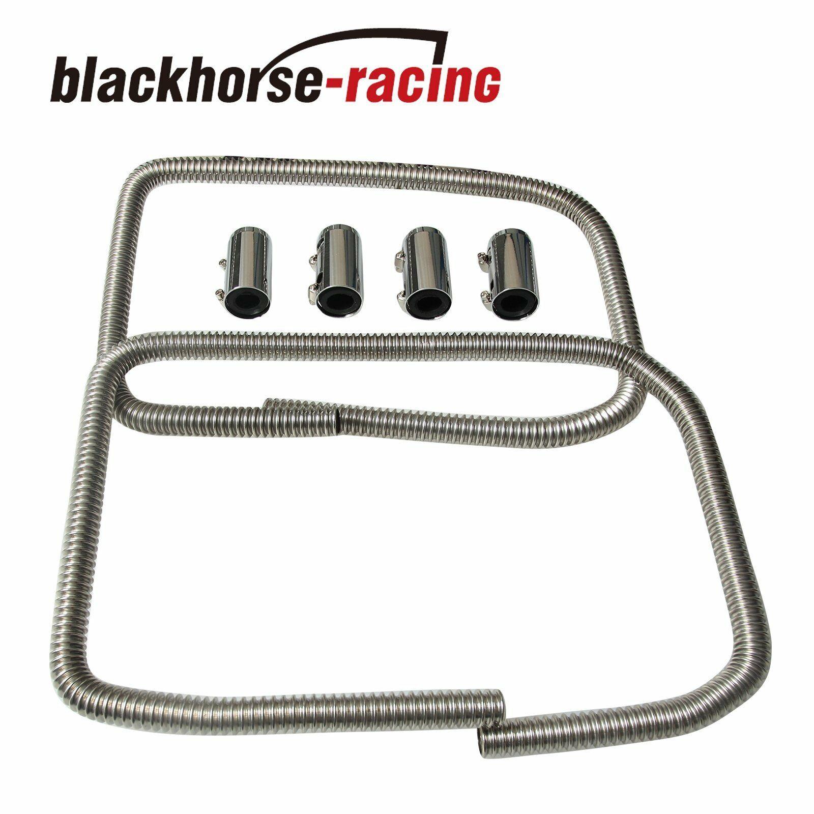 Universal Fitment 44'' Chrome Stainless heated hose with Chrome Caps - www.blackhorse-racing.com