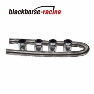 48'' Stainless Steel Radiator Flexible Coolant Water Hose Kit+4 X Caps Universal - www.blackhorse-racing.com