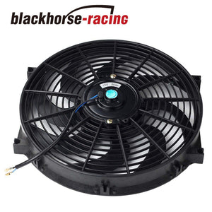 14'' ELECTRIC RADIATOR/ENGINE COOLING FAN+MOUNTING ZIP TIE KITS BLACK 14'' - www.blackhorse-racing.com