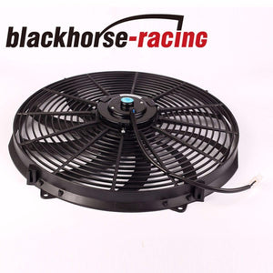 16'' ELECTRIC RADIATOR/ENGINE COOLING FAN+MOUNTING ZIP TIE KIT BLACK UNIVERSAL - www.blackhorse-racing.com