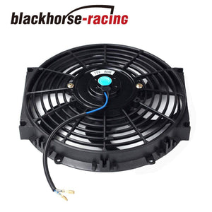 10'' ELECTRIC RADIATOR/ENGINE COOLING FAN+MOUNTING ZIP TIE KITS BLACK 10'' - www.blackhorse-racing.com