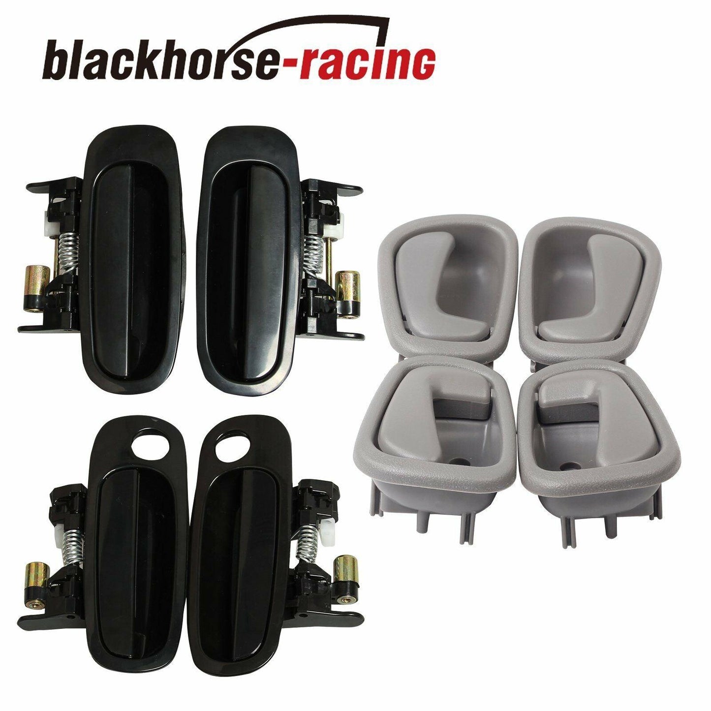 4PCS Black Outside+4PCS Gray Inside Door Handle For 1998-2002 TOYOTA COROLLA NEW - www.blackhorse-racing.com